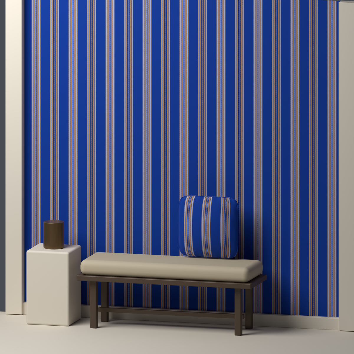 Royal Blue, Golden Yellow & White — Ashbourne — In a room