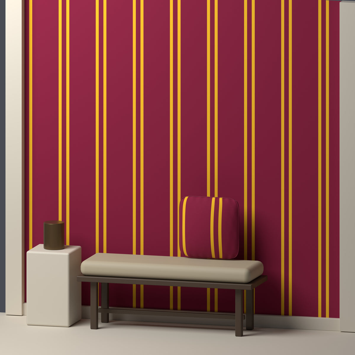 Maroon, Gold & White — Double Track — In a room