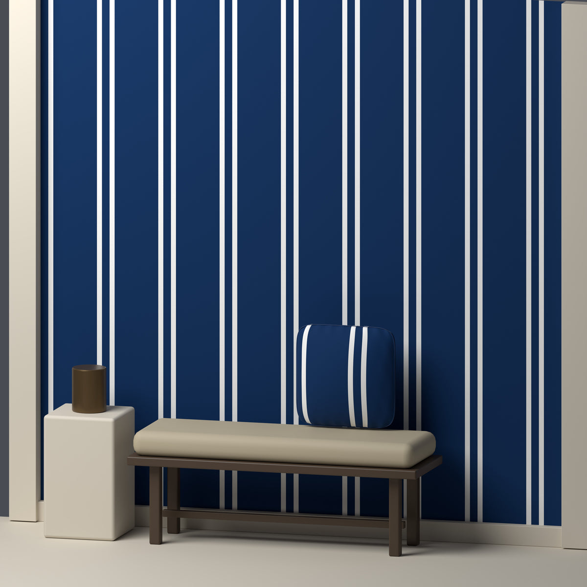 Navy, White & Royal Blue — Double Track — In a room