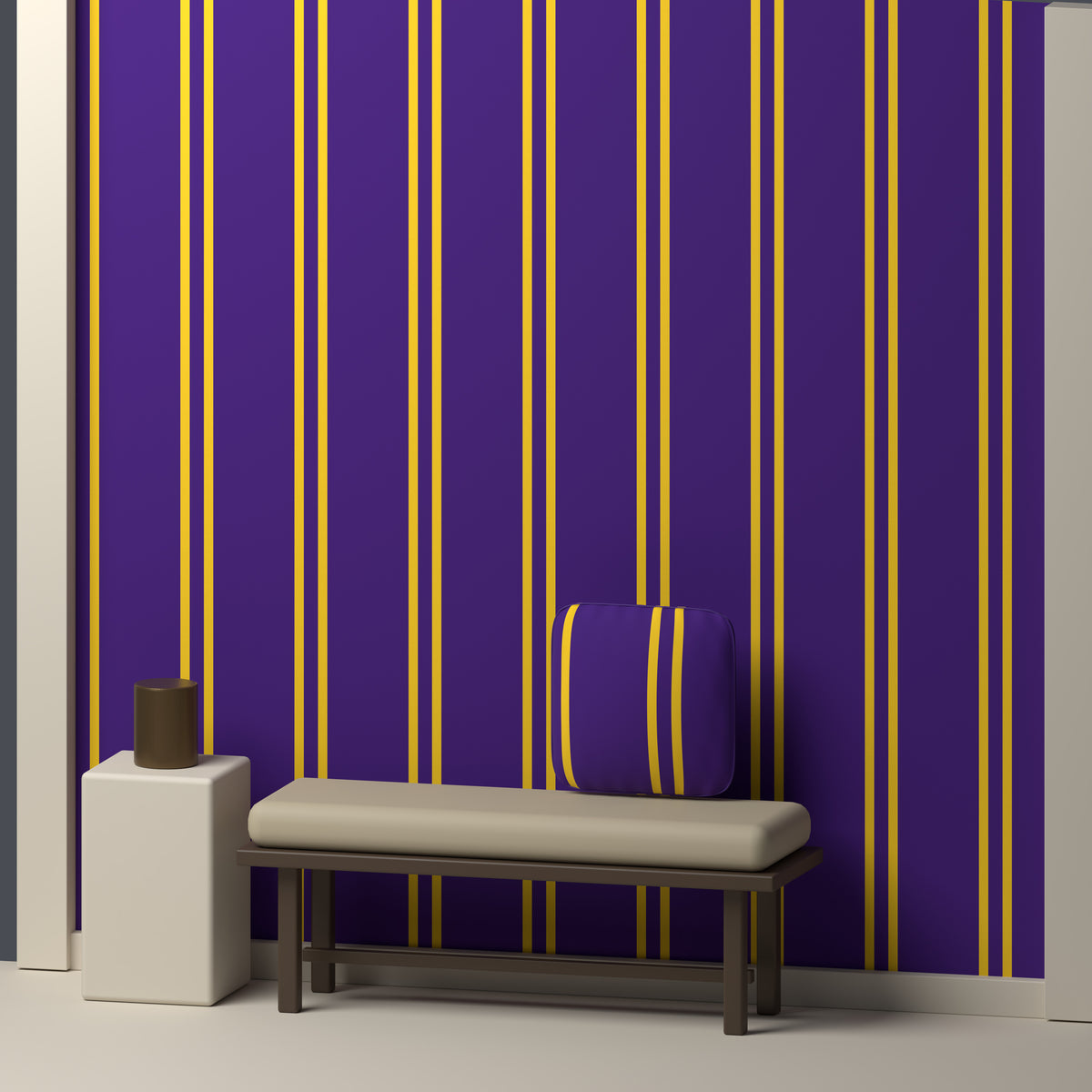 Purple, Golden Yellow & White — Double Track — In a room