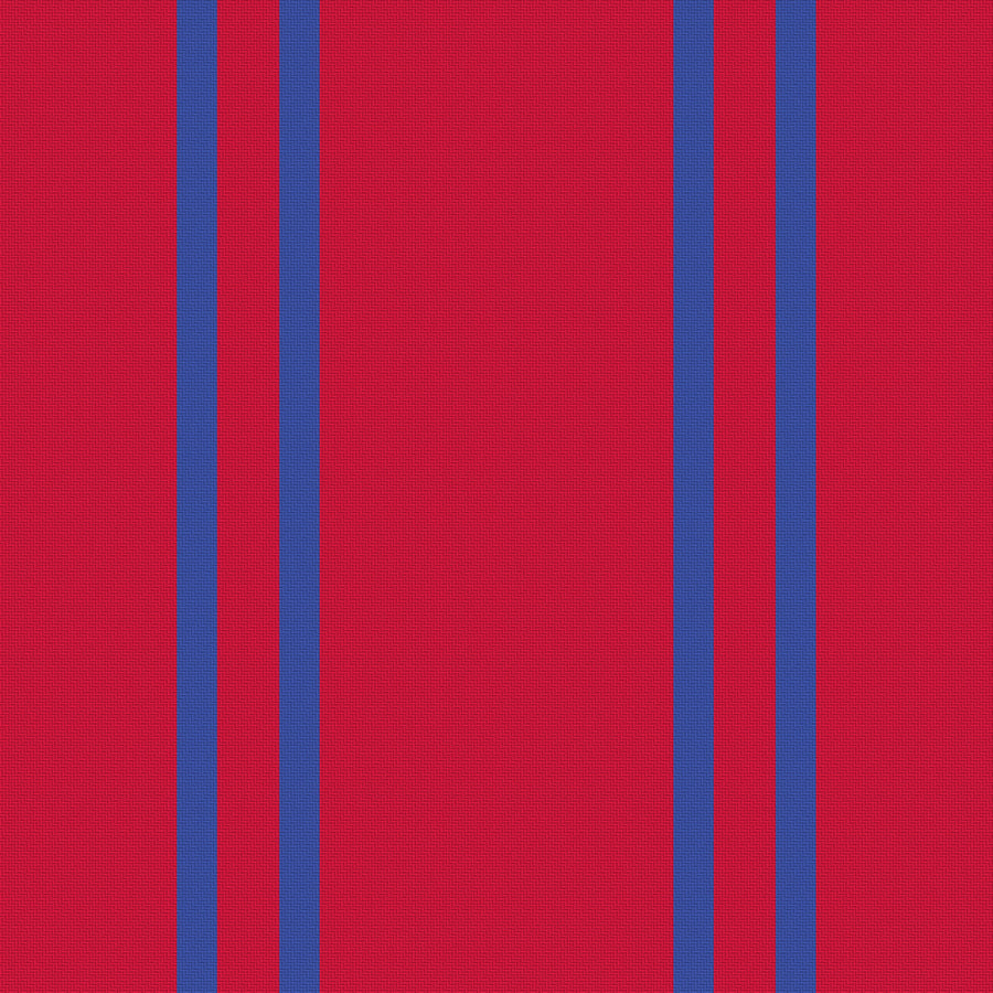 Deep Red, Royal Blue & White — Double Track
