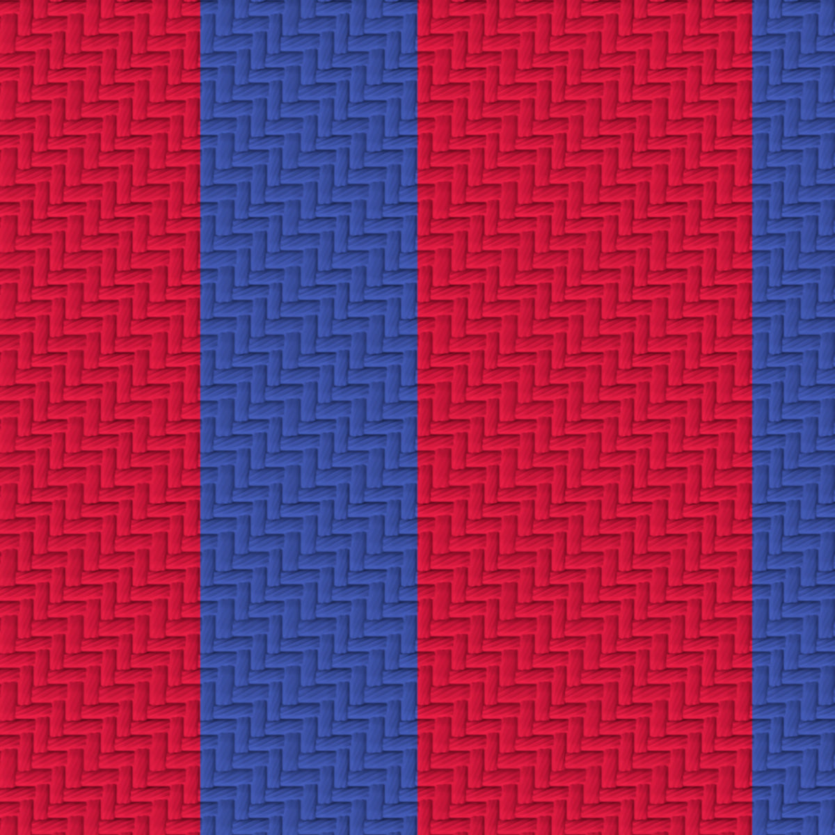Deep Red, Royal Blue & White — Double Track — Pattern detail
