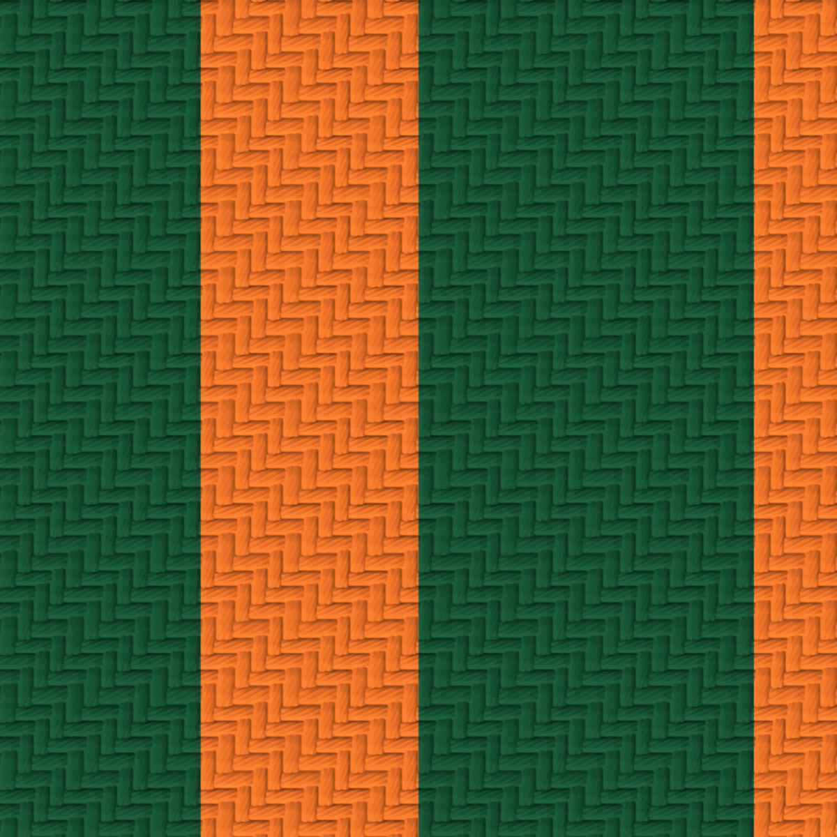 Deep Green, Orange & White — Double Track — Pattern detail