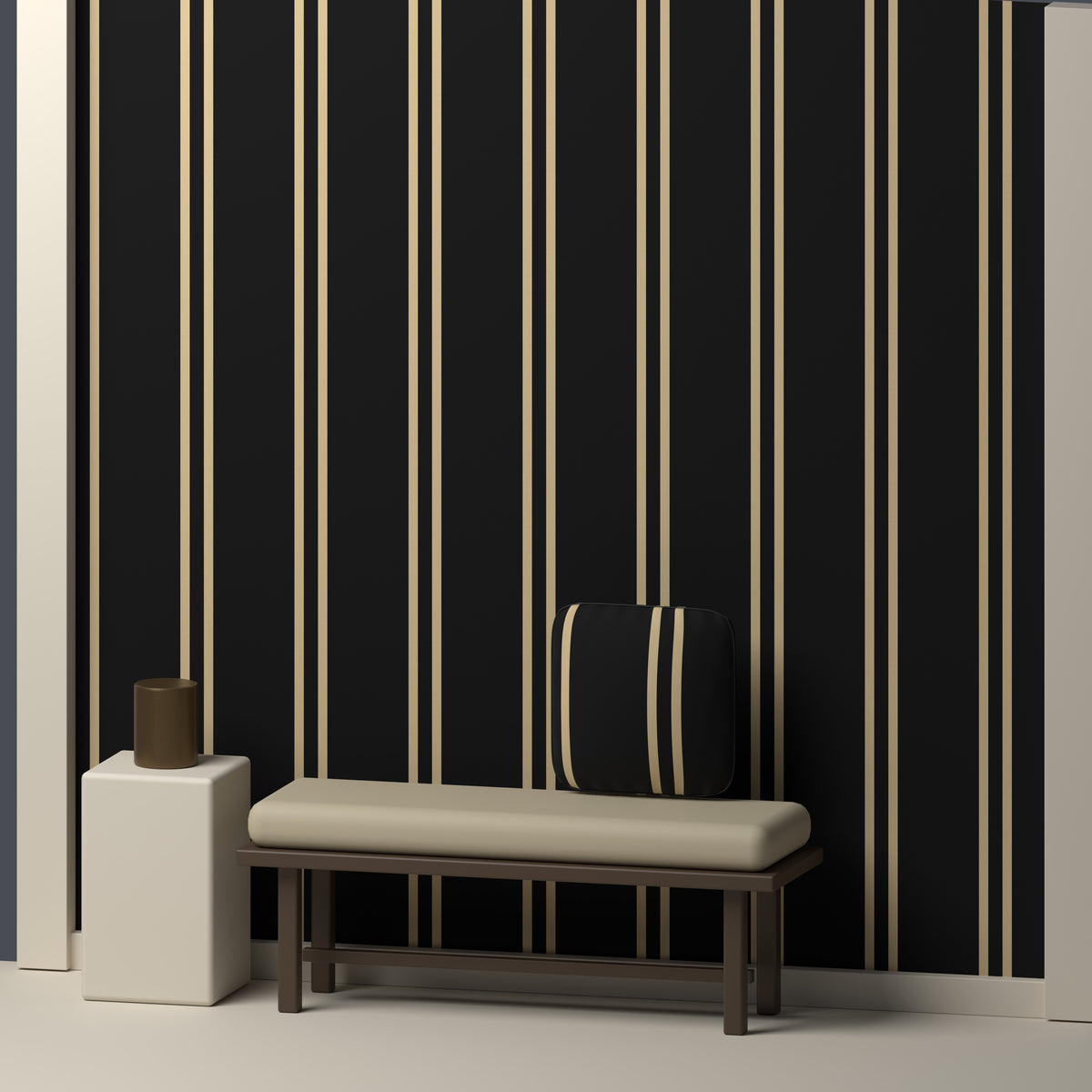 Near Black, Old Gold & White — Double Track — In a room