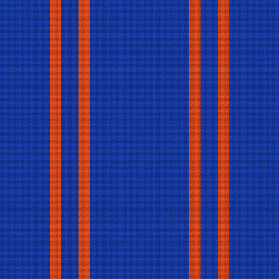 Royal Blue, Orange & White — Double Track — Full pattern