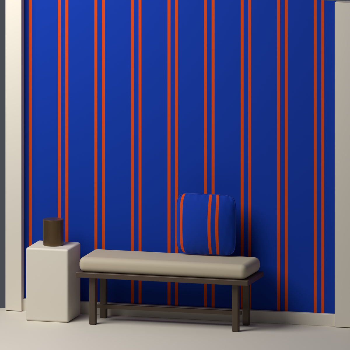 Royal Blue, Orange & White — Double Track — In a room