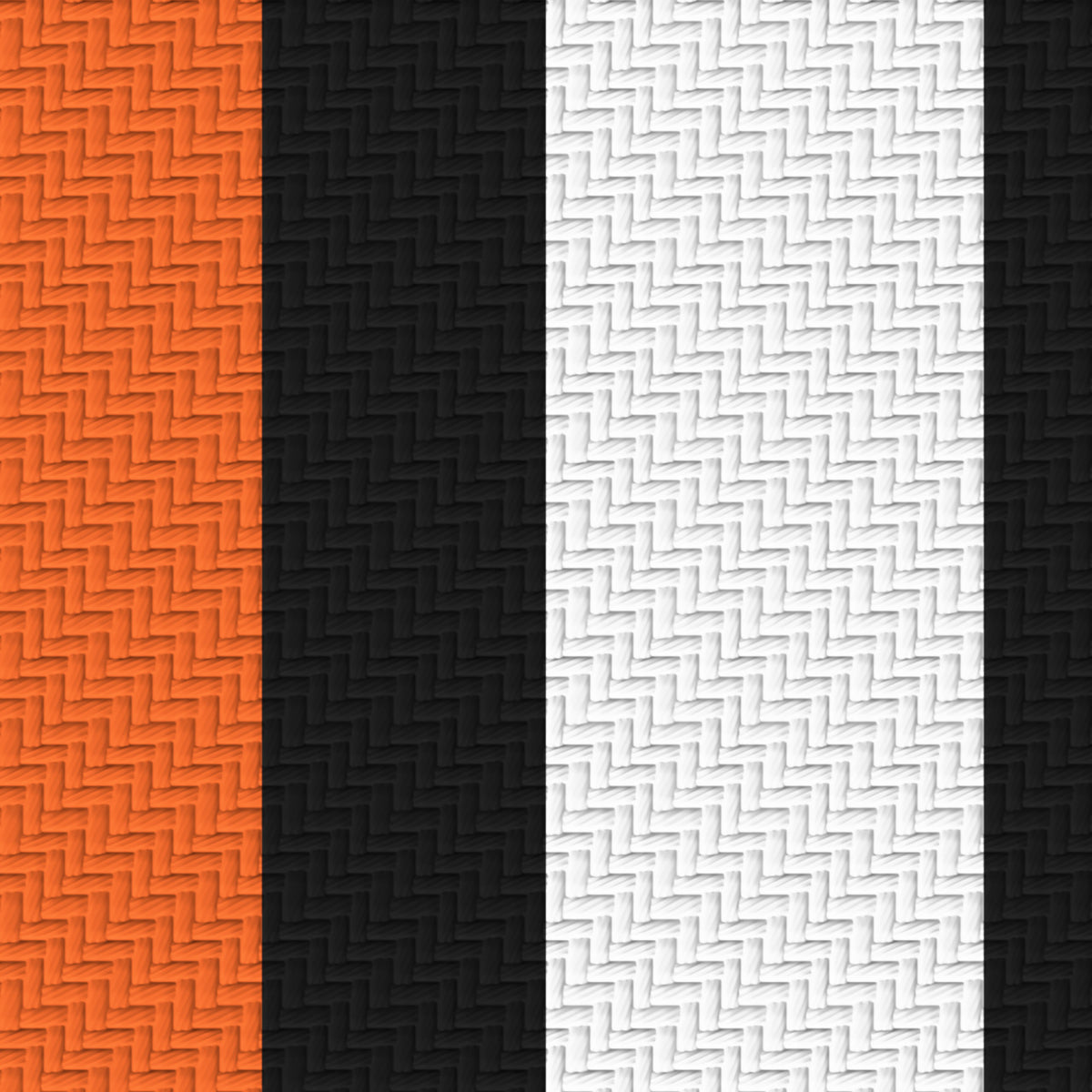 Orange, Near Black & White — Double Track Trio — Pattern detail