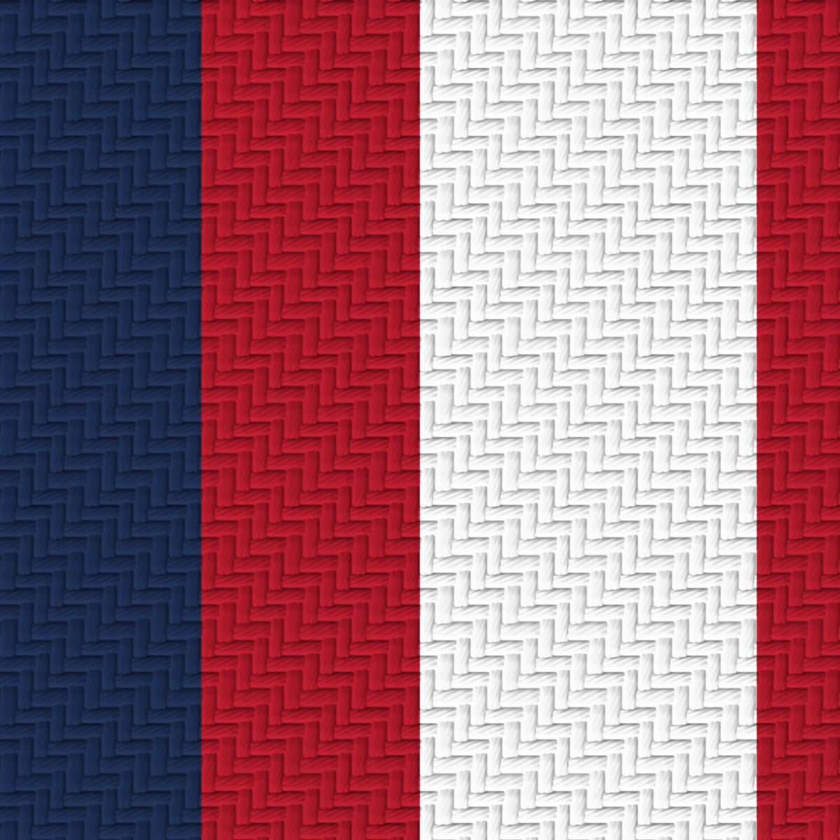 Navy, Red & White — Double Track Trio — Pattern detail
