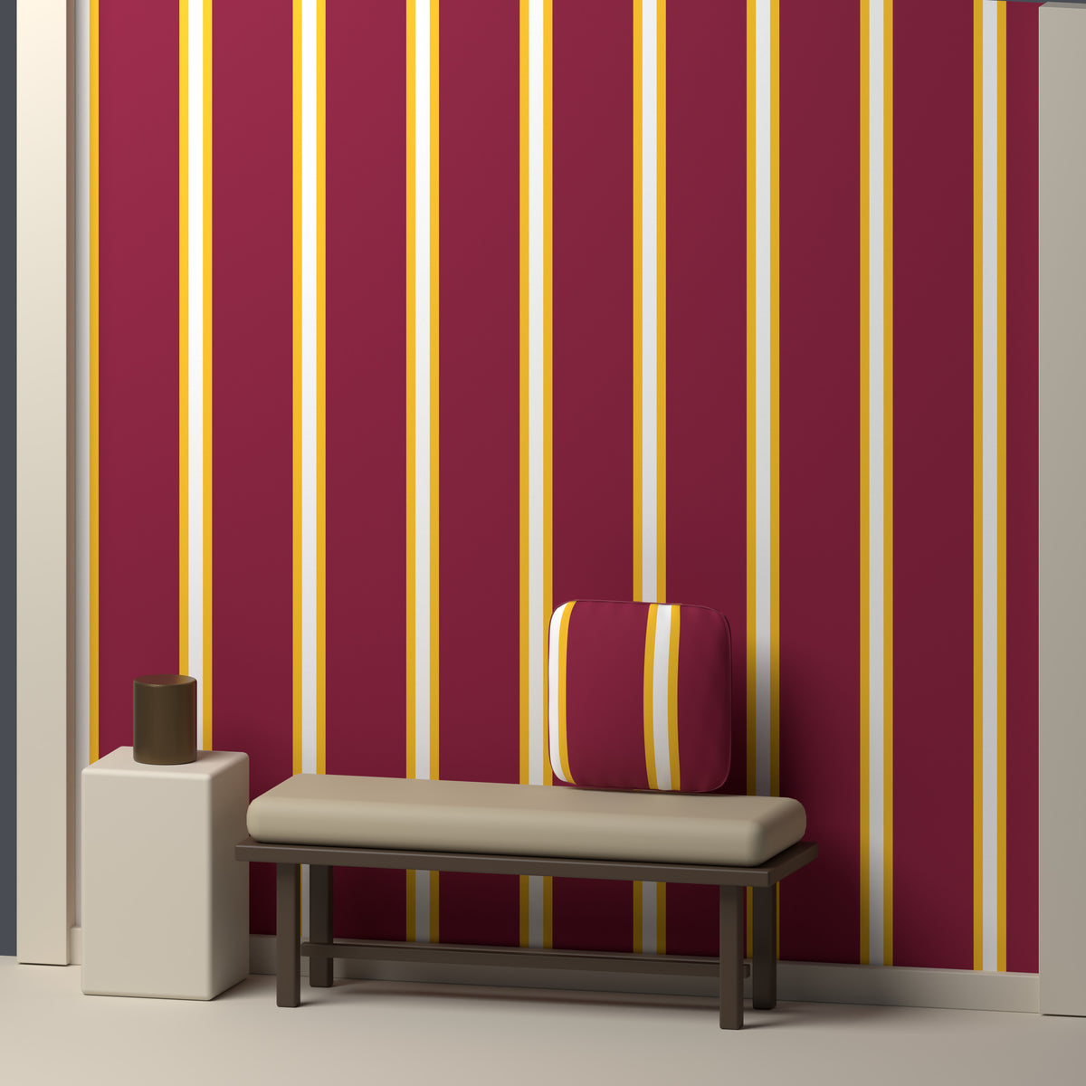 Maroon, Gold & White — Double Track Trio — In a room