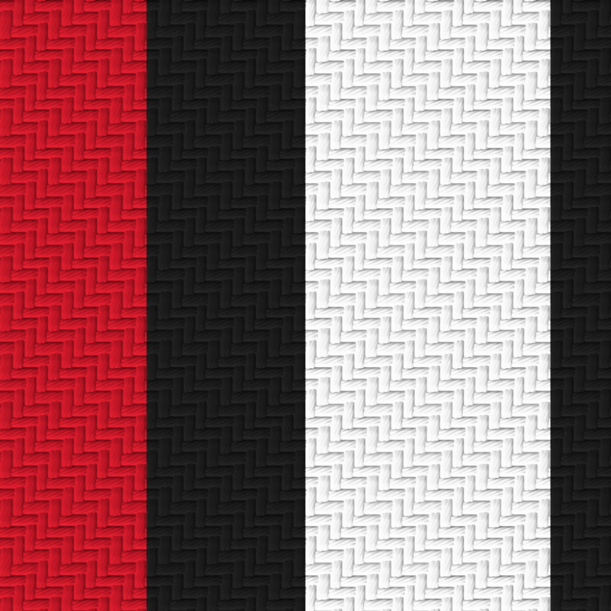 Red, Near Black & White · Palette 008 — Double Track Trio — Pattern detail