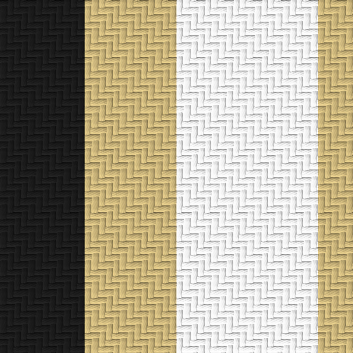 Near Black, Champagne Gold & White — Double Track Trio — Pattern detail