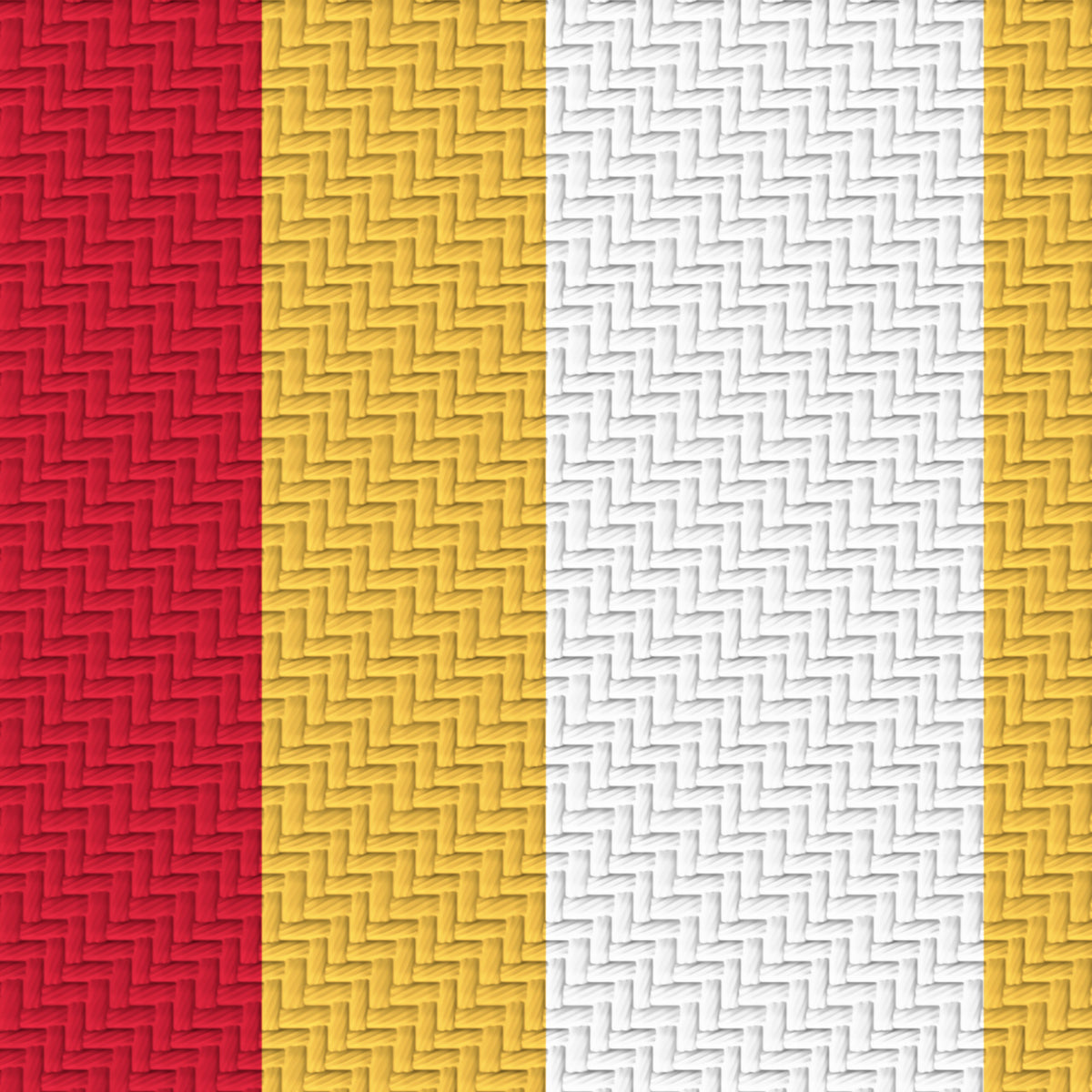 Cardinal, Warm Gold & White — Double Track Trio — Pattern detail