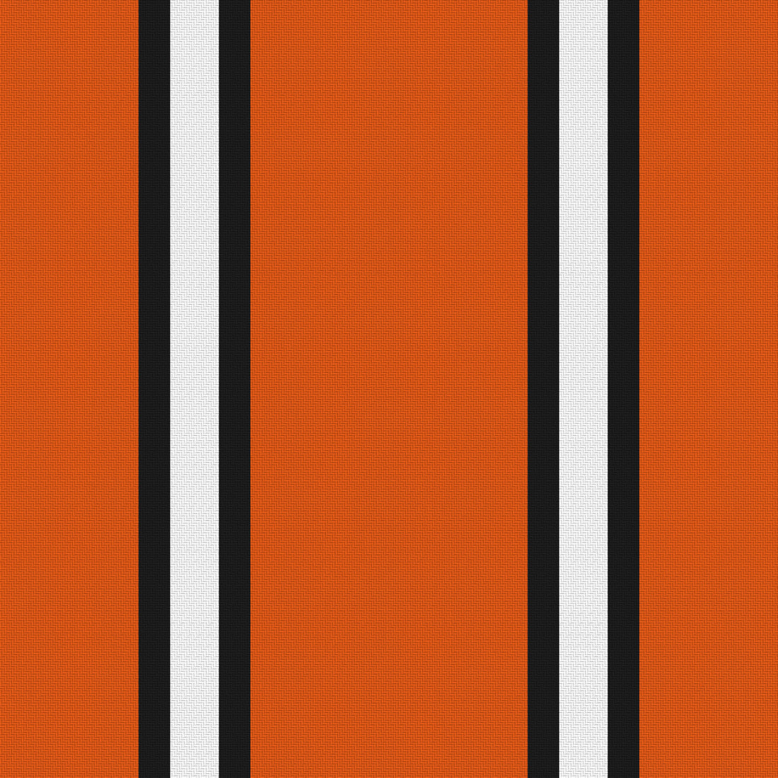 Orange, Near Black & White · Palette 014 — Double Track Trio — Full pattern