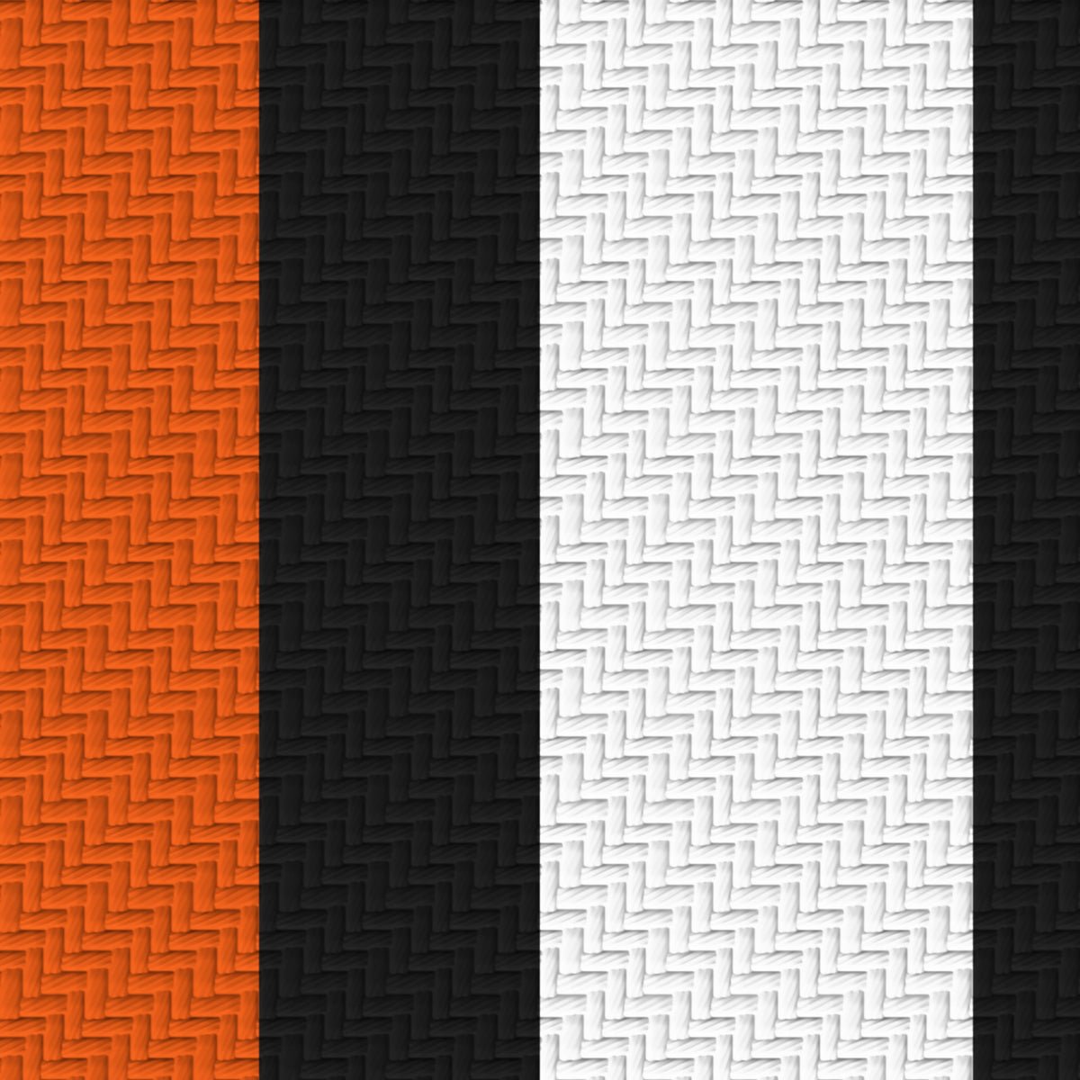 Orange, Near Black & White · Palette 014 — Double Track Trio — Pattern detail