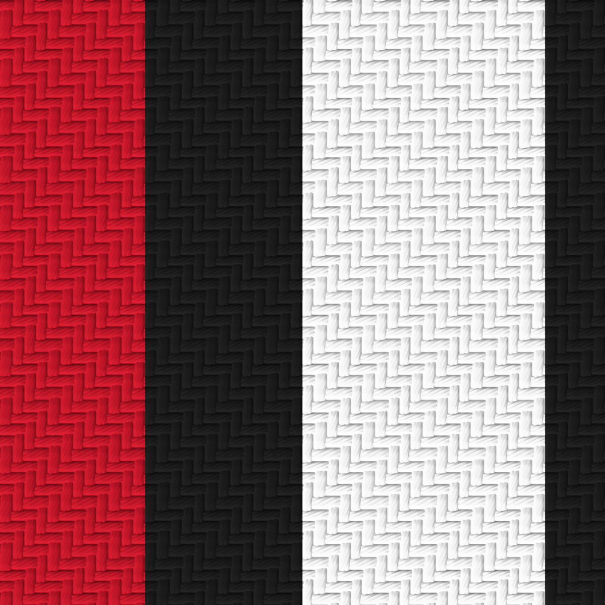 Deep Red, Near Black & White · Palette 015 — Double Track Trio — Pattern detail