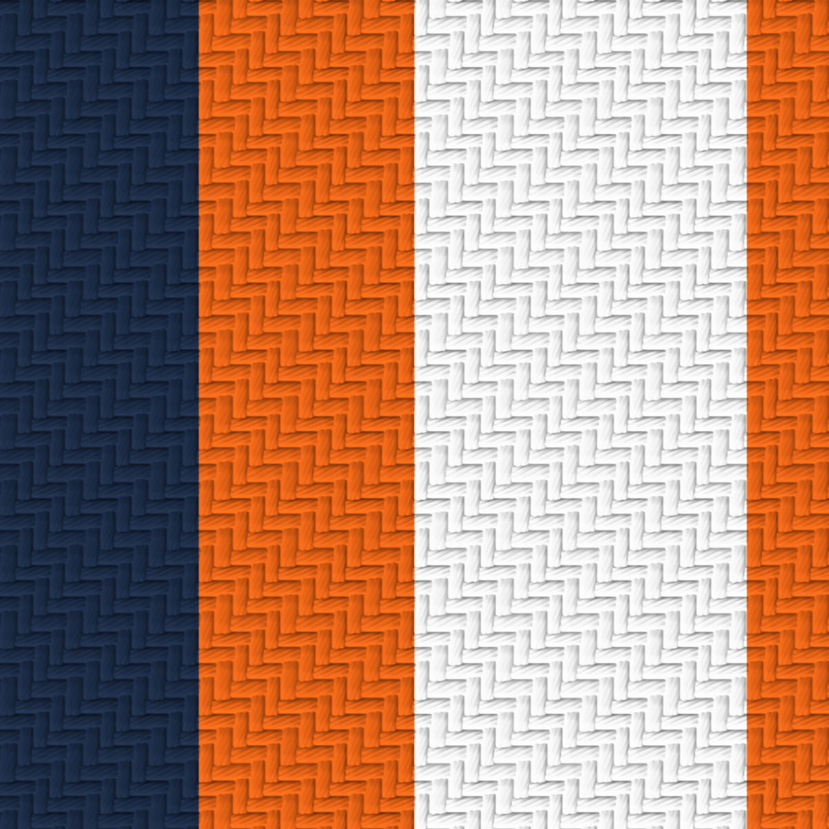 Navy, Orange & White — Double Track Trio — Pattern detail