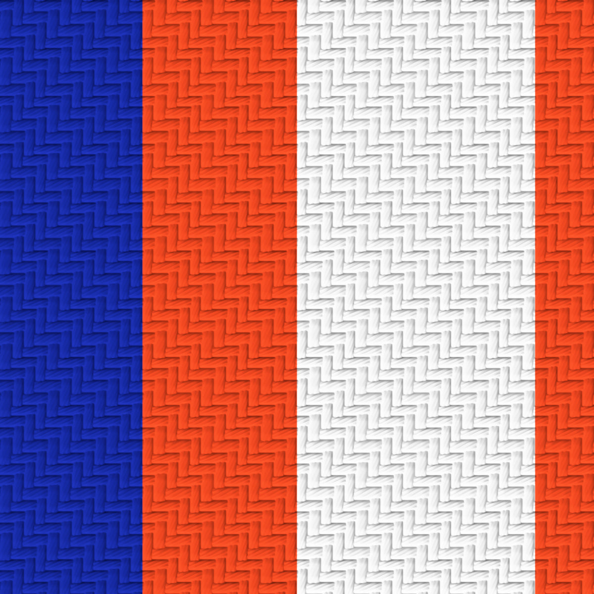 Blue, Orange & White — Double Track Trio — Pattern detail