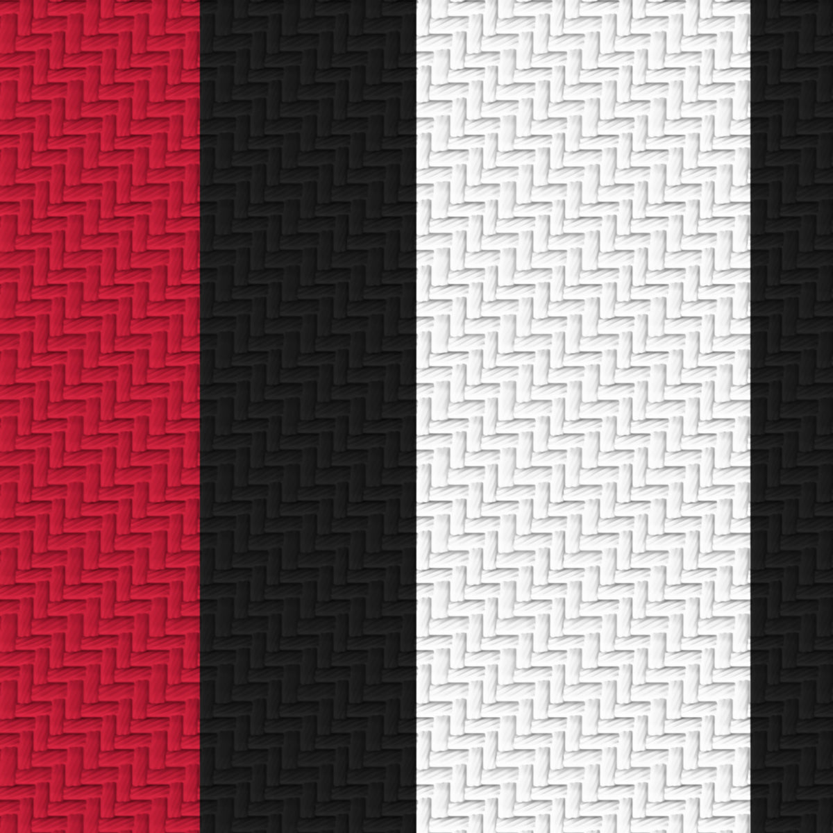 Red, Near Black & White · Palette 023 — Double Track Trio — Pattern detail