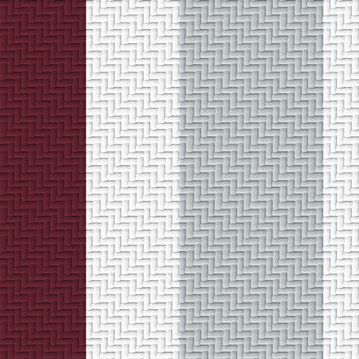 Maroon, White & Light Gray — Double Track Trio — Pattern detail