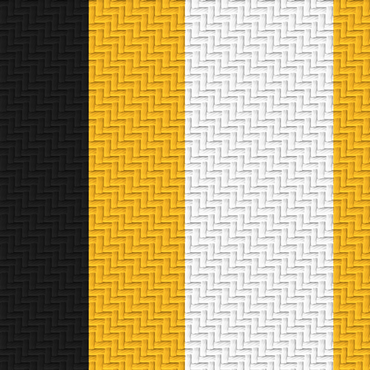 Near Black, Golden Yellow & White — Double Track Trio — Pattern detail