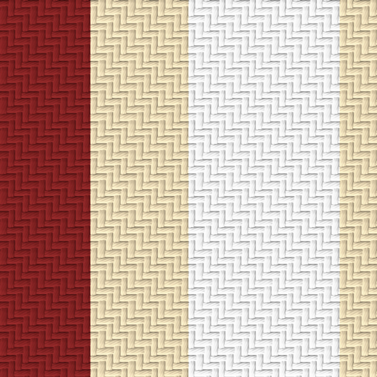 Crimson, Cream & White — Double Track Trio — Pattern detail