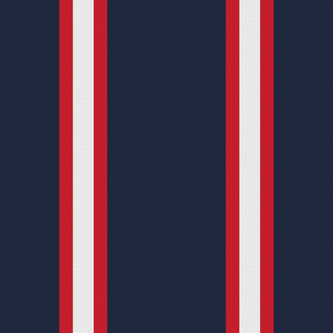 Deep Navy, Red & White — Double Track Trio — Full pattern