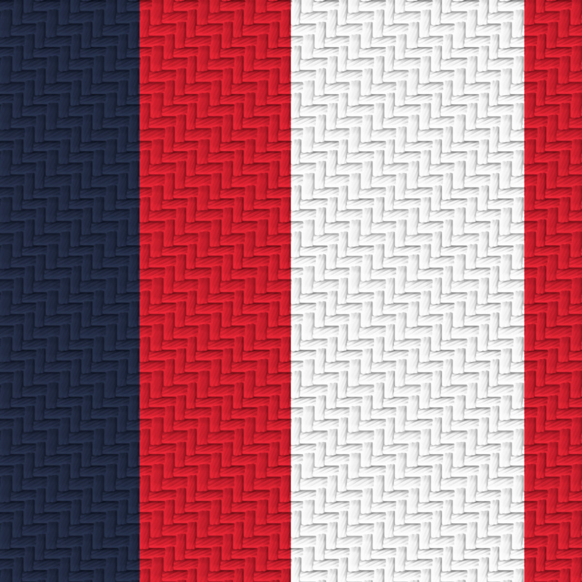 Deep Navy, Red & White — Double Track Trio — Pattern detail