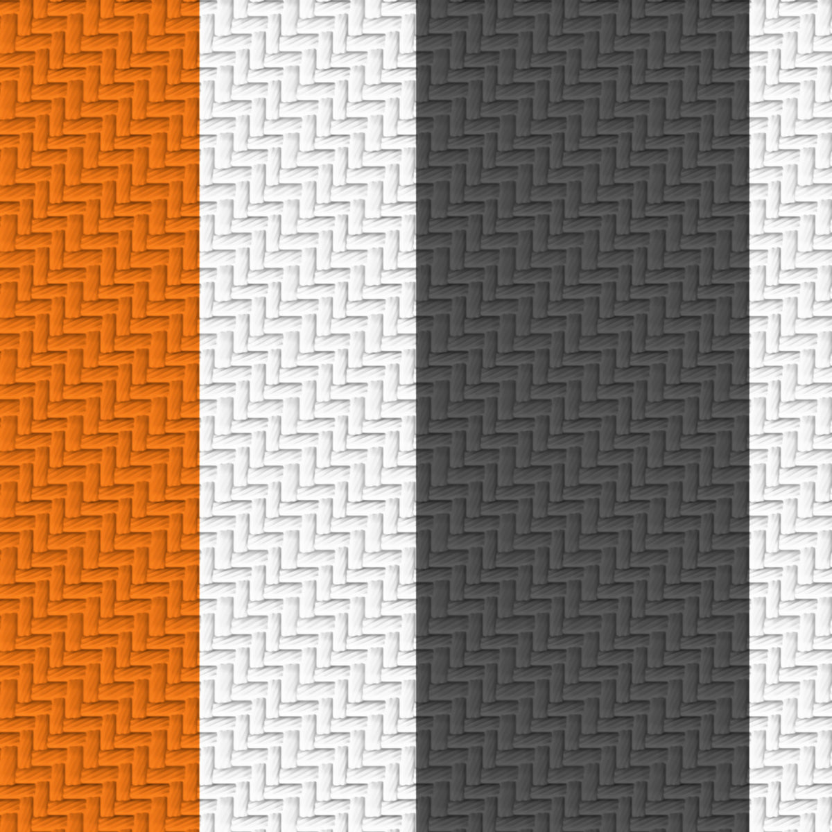Orange, White & Smoke Gray — Double Track Trio — Pattern detail