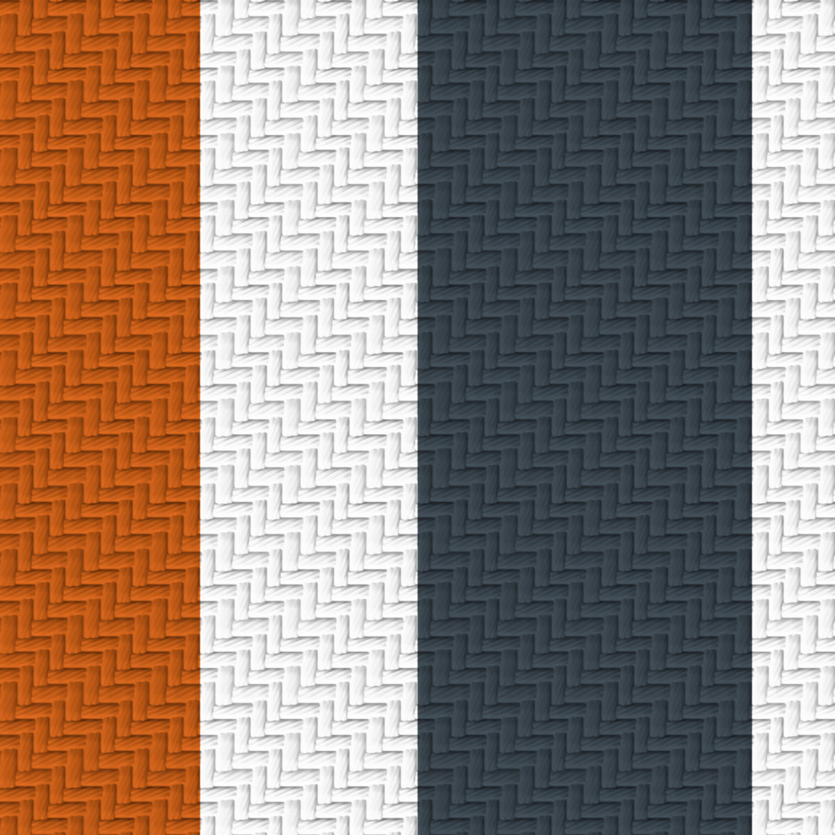 Burnt Orange, White & Charcoal — Double Track Trio — Pattern detail