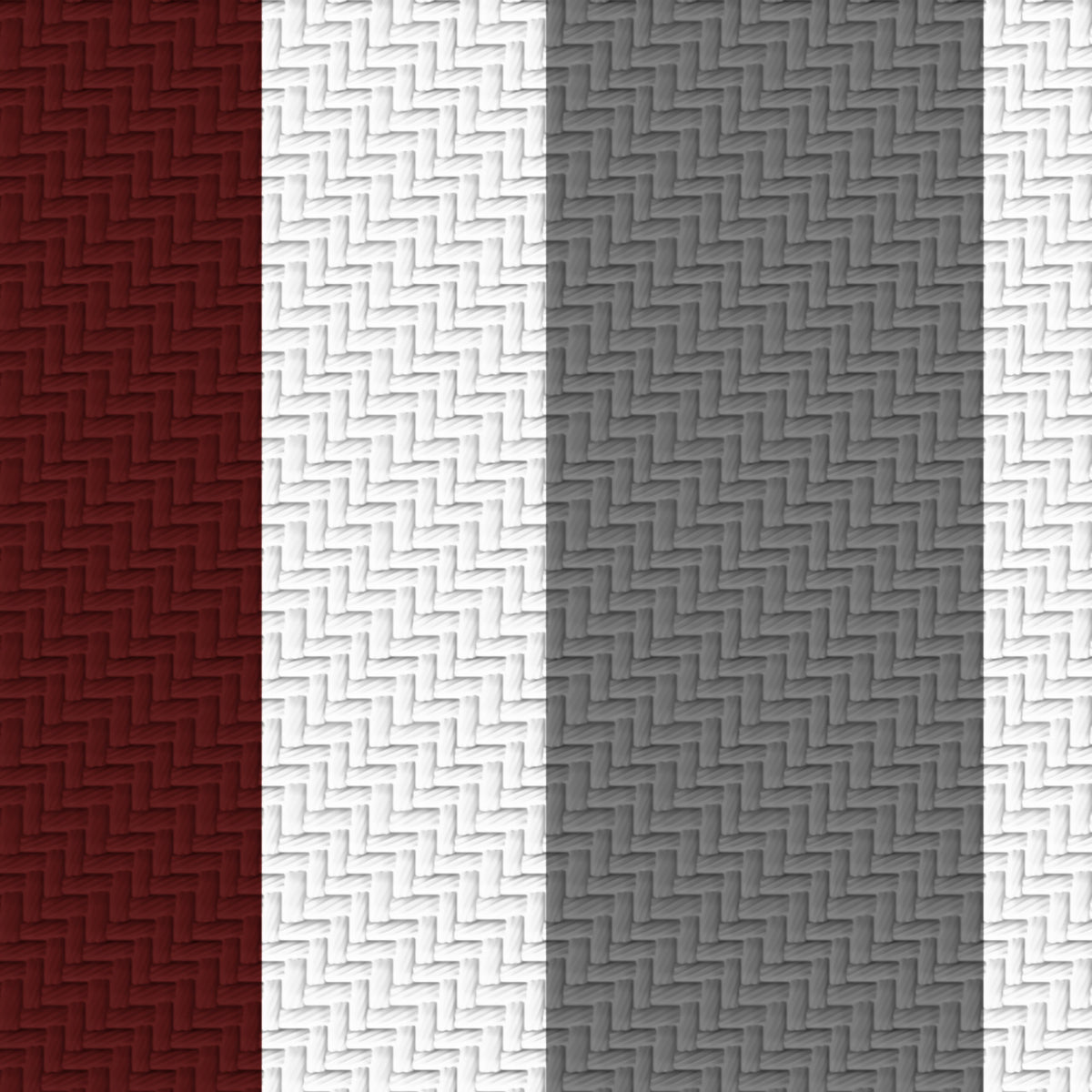 Deep Maroon, White & Gray — Double Track Trio — Pattern detail