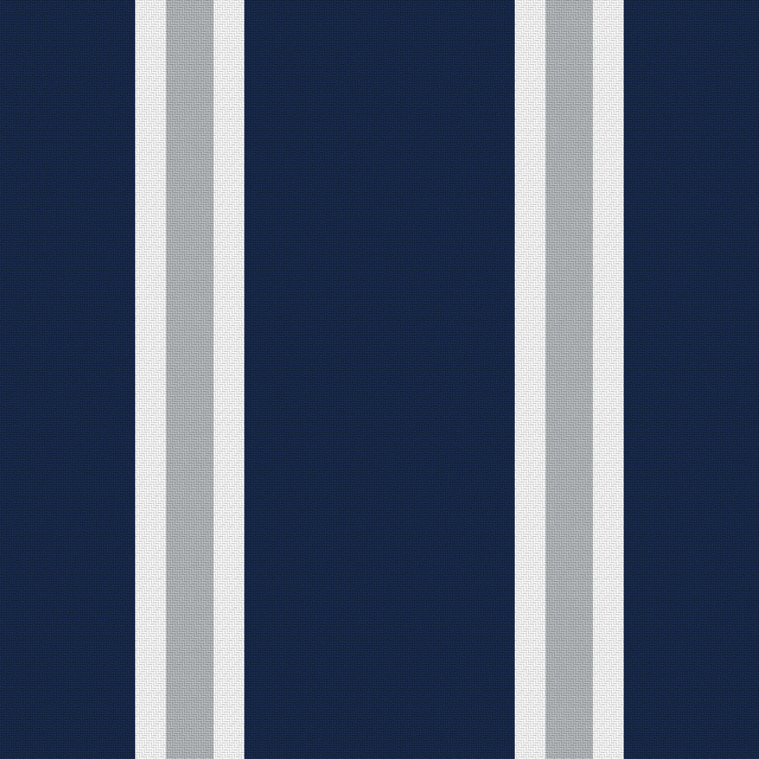 Deep Navy, White & Silver Gray — Double Track Trio — Full pattern