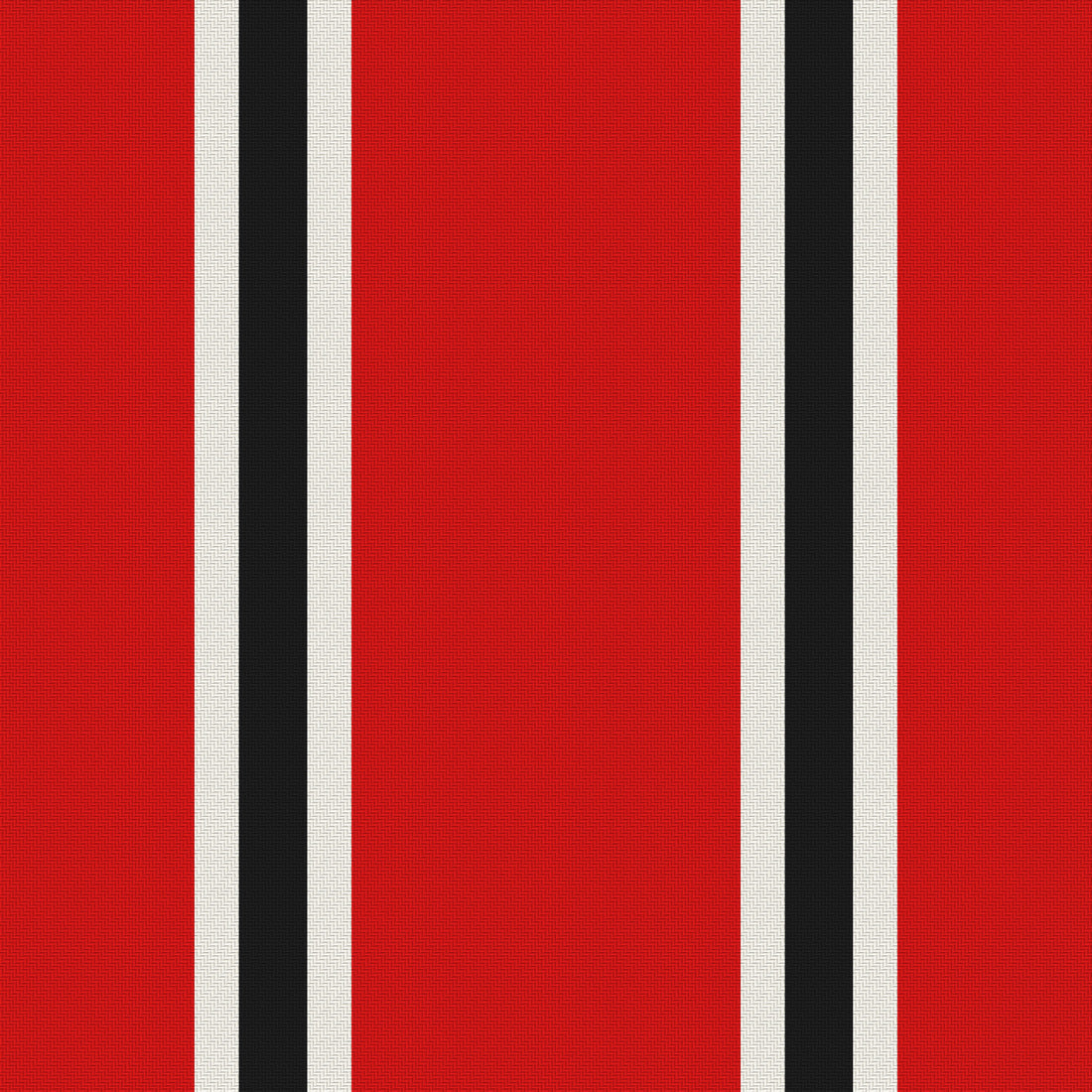 Scarlet, Cream & Near Black — Double Track Trio — Full pattern