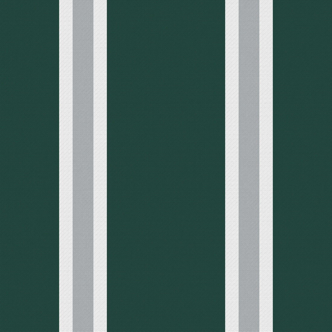 Deep Green, White & Silver Gray — Double Track Trio — Full pattern