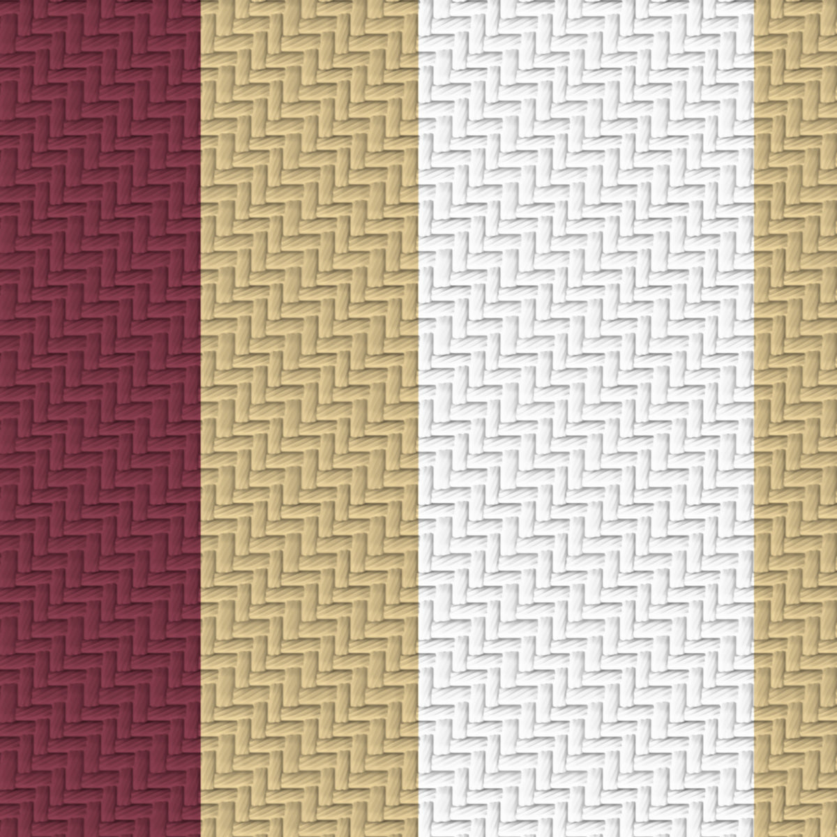 Garnet, Champagne Gold & White — Double Track Trio — Pattern detail