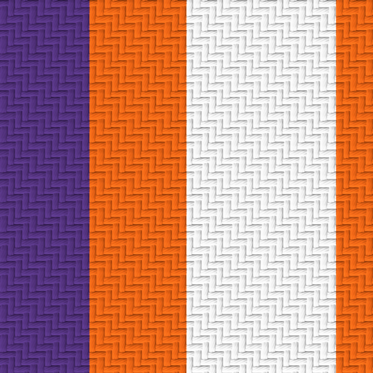 Deep Purple, Orange & White — Double Track Trio — Pattern detail