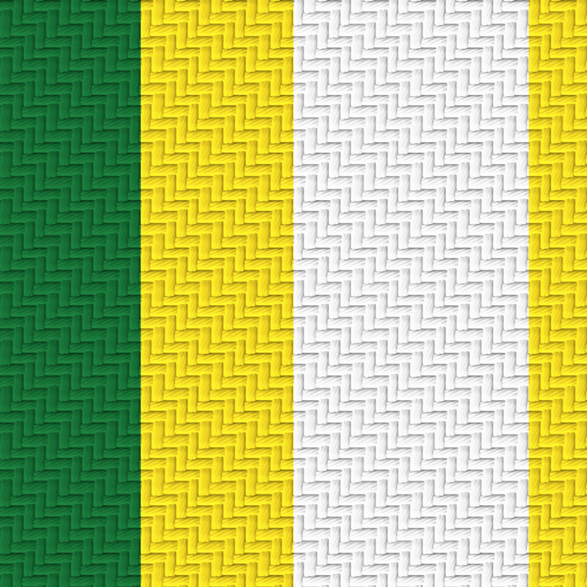 Deep Green, Golden Yellow & White — Double Track Trio — Pattern detail