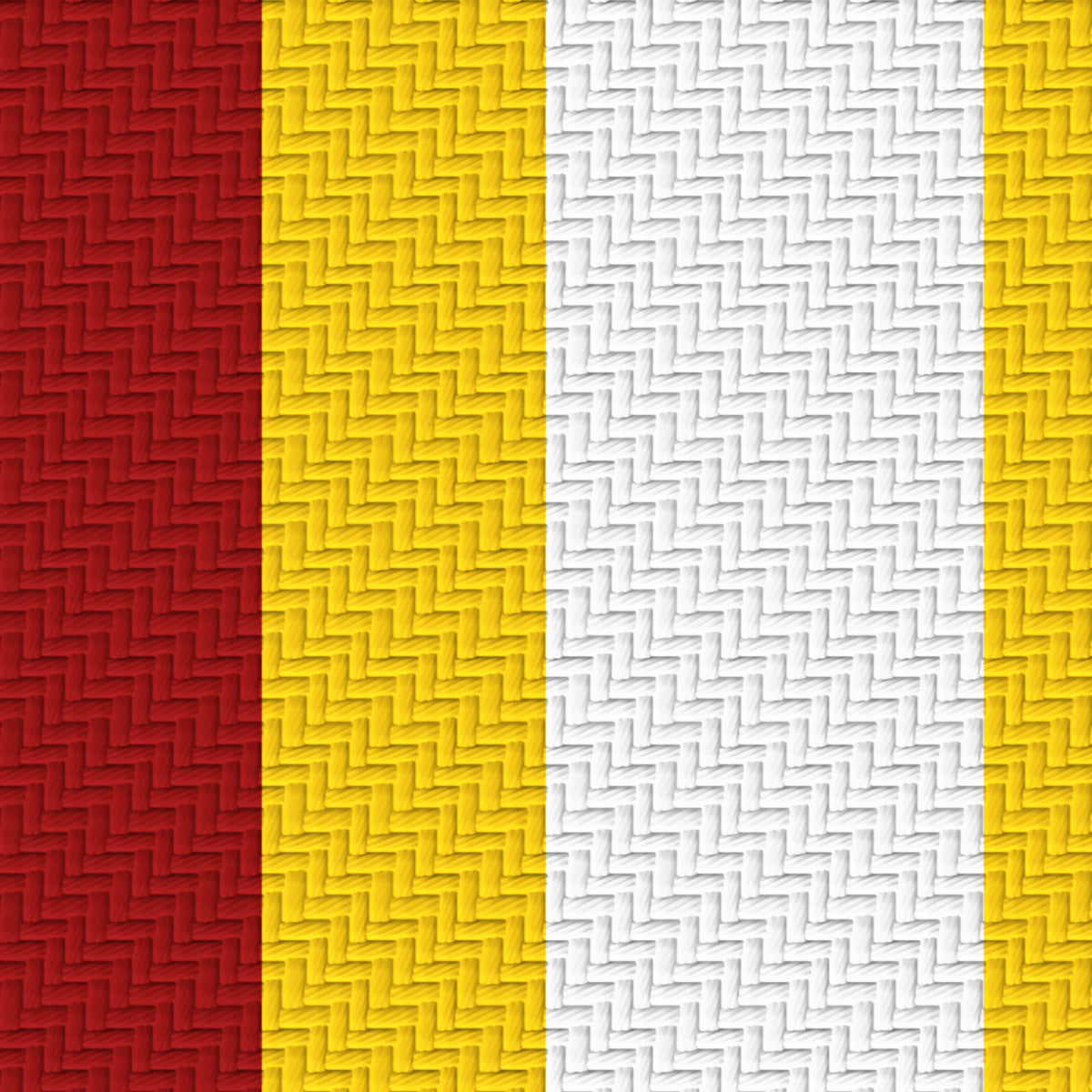 Deep Red, Golden Yellow & White — Double Track Trio — Pattern detail