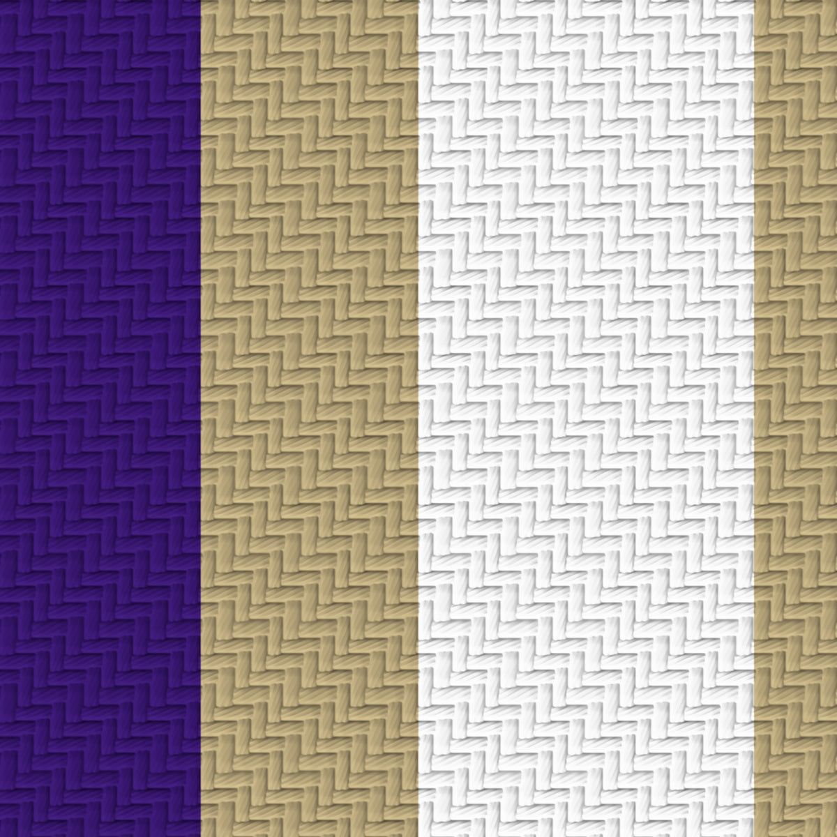 Deep Purple, Muted Gold & White — Double Track Trio — Pattern detail