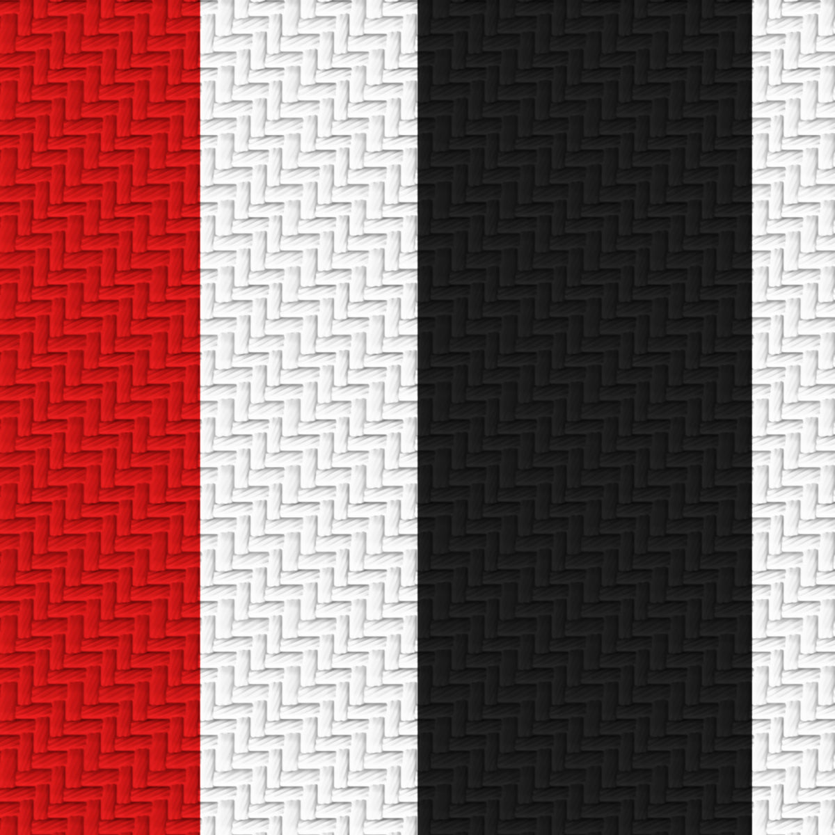 Red, White & Near Black — Double Track Trio — Pattern detail
