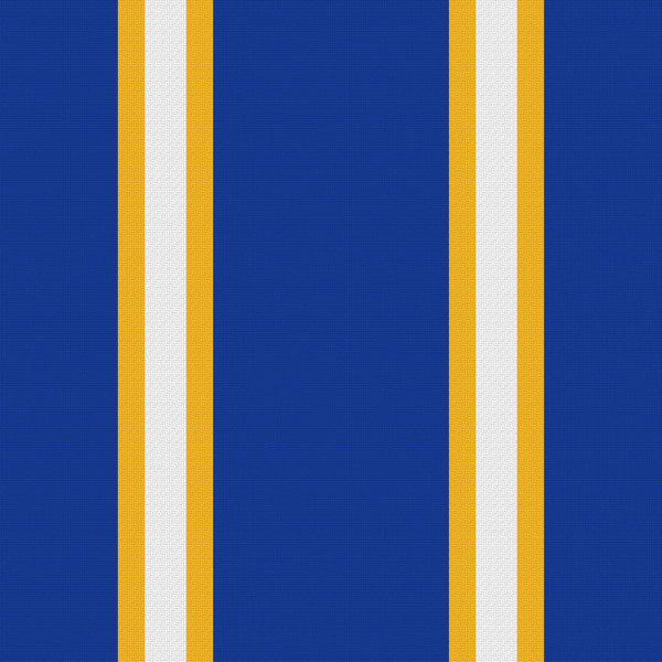Double Track Trio — Royal Blue, Golden Yellow & White — v054 — full pattern