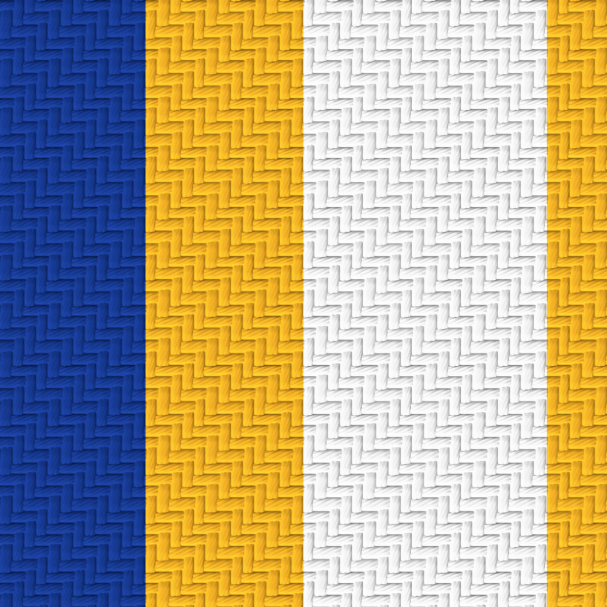 Royal Blue, Golden Yellow & White — Double Track Trio — Pattern detail