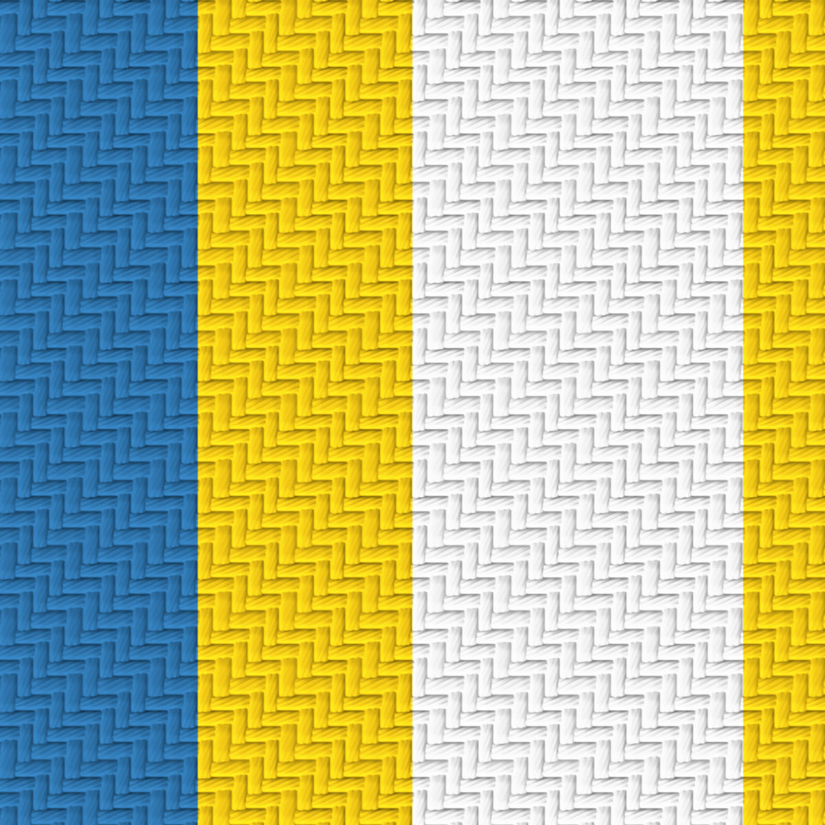 Blue, Golden Yellow & White — Double Track Trio — Pattern detail