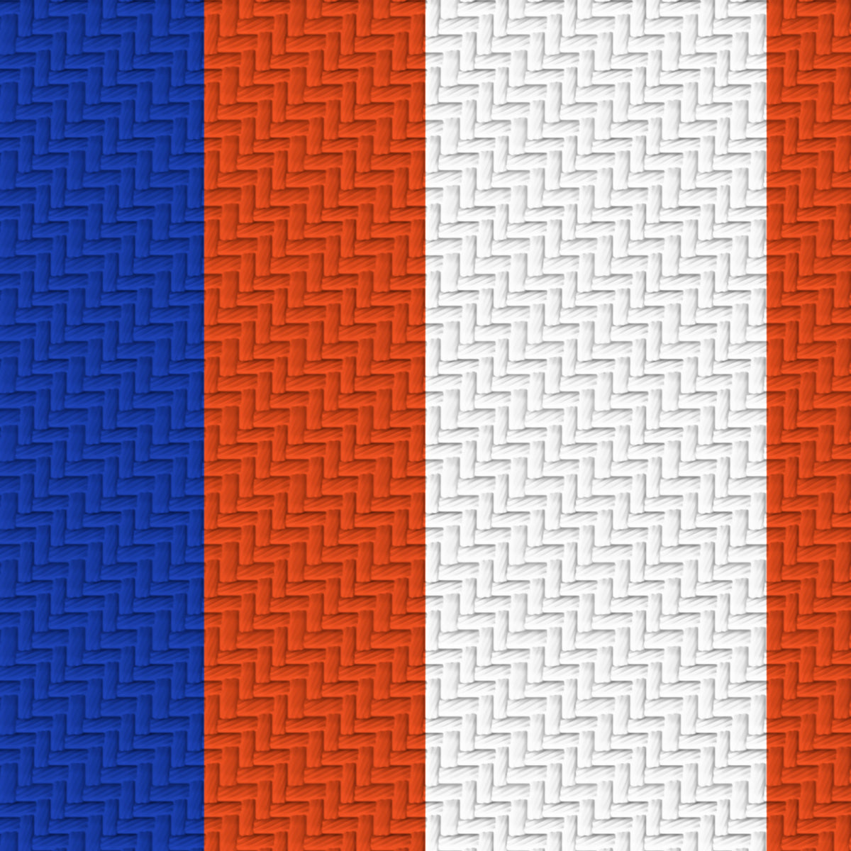 Royal Blue, Orange & White — Double Track Trio — Pattern detail