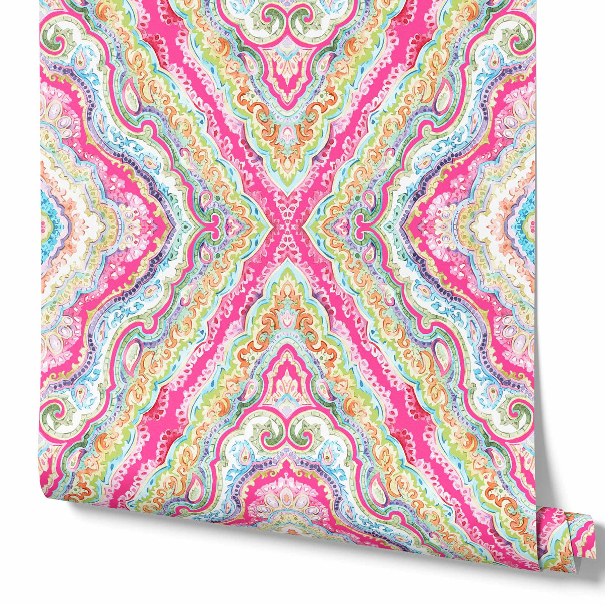 pink_a traditional paisley wallpaper pattern