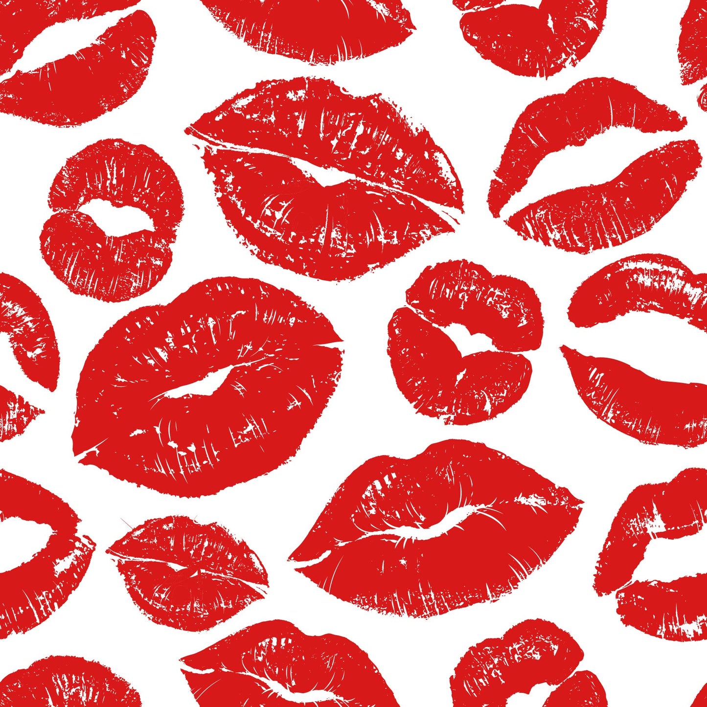 red_A wallpaper with a repeated pattern of lips in red on a white background.