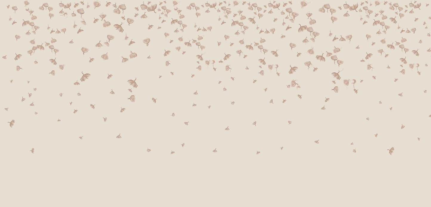 taupe_falling leaves in brown on taupe background