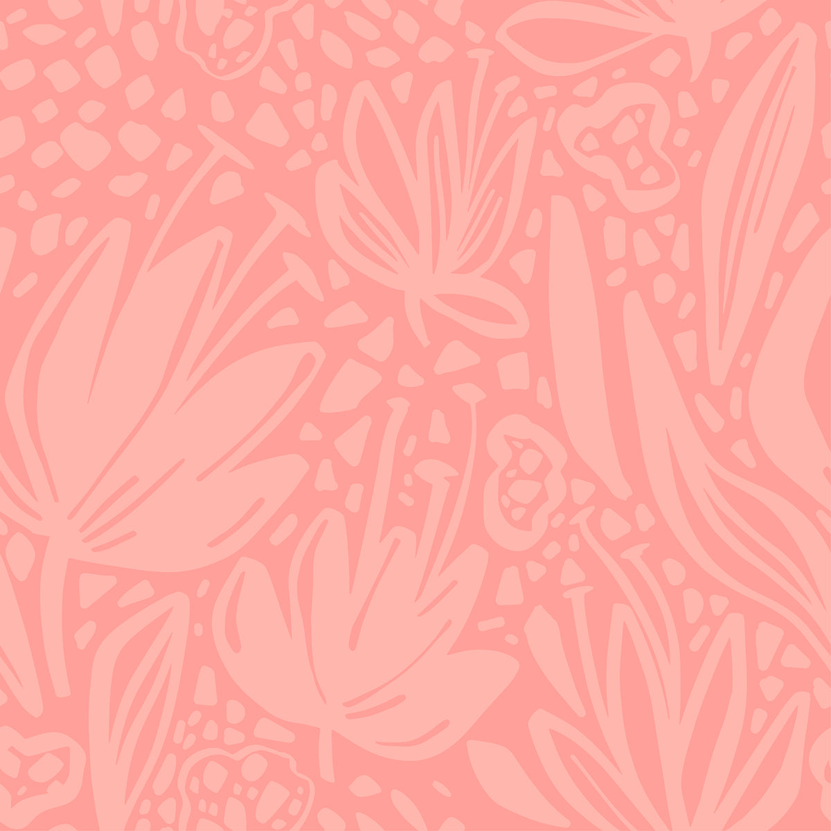 coral_Floral pattern set on coral background