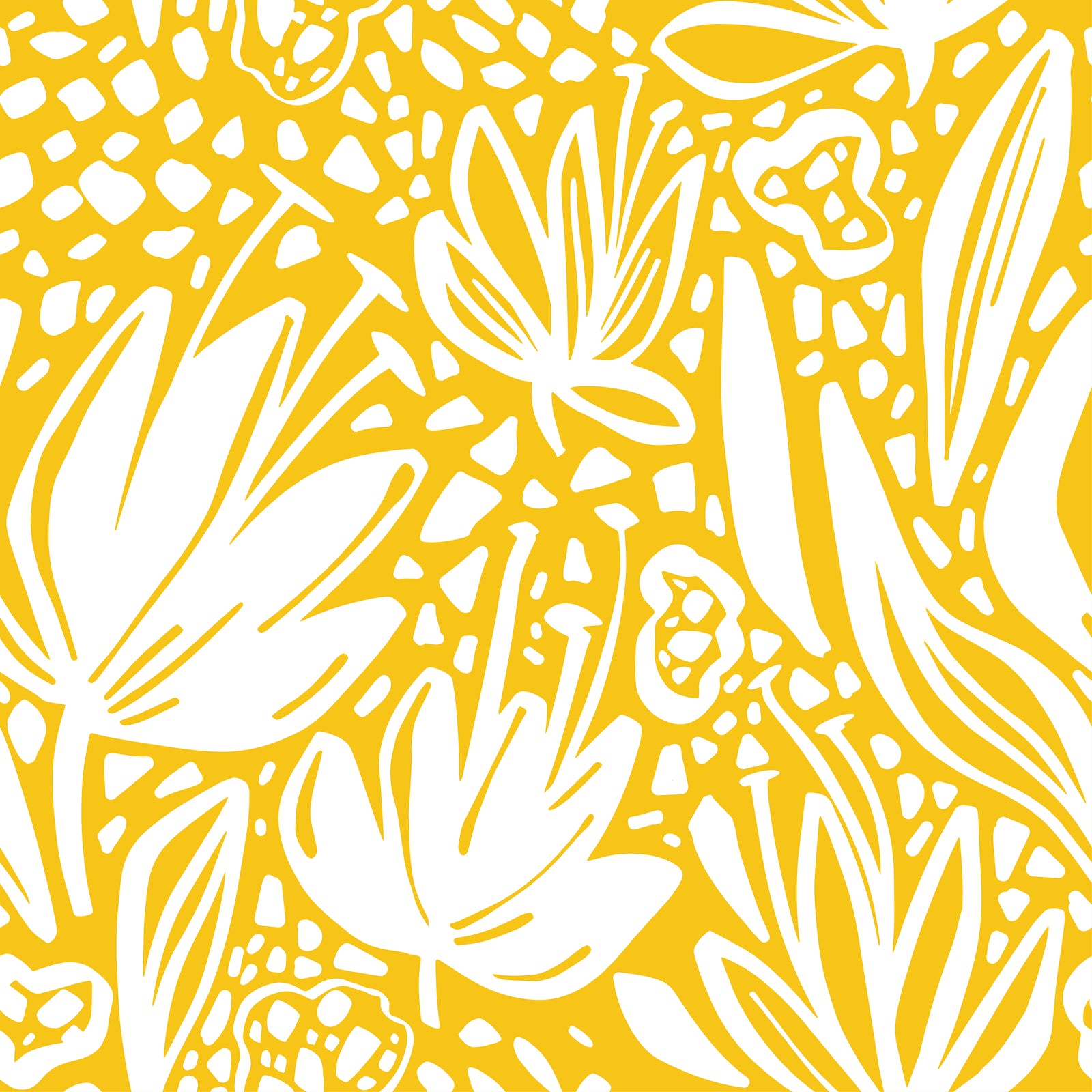 sunshine_white Floral pattern set on a sunshine yellow background