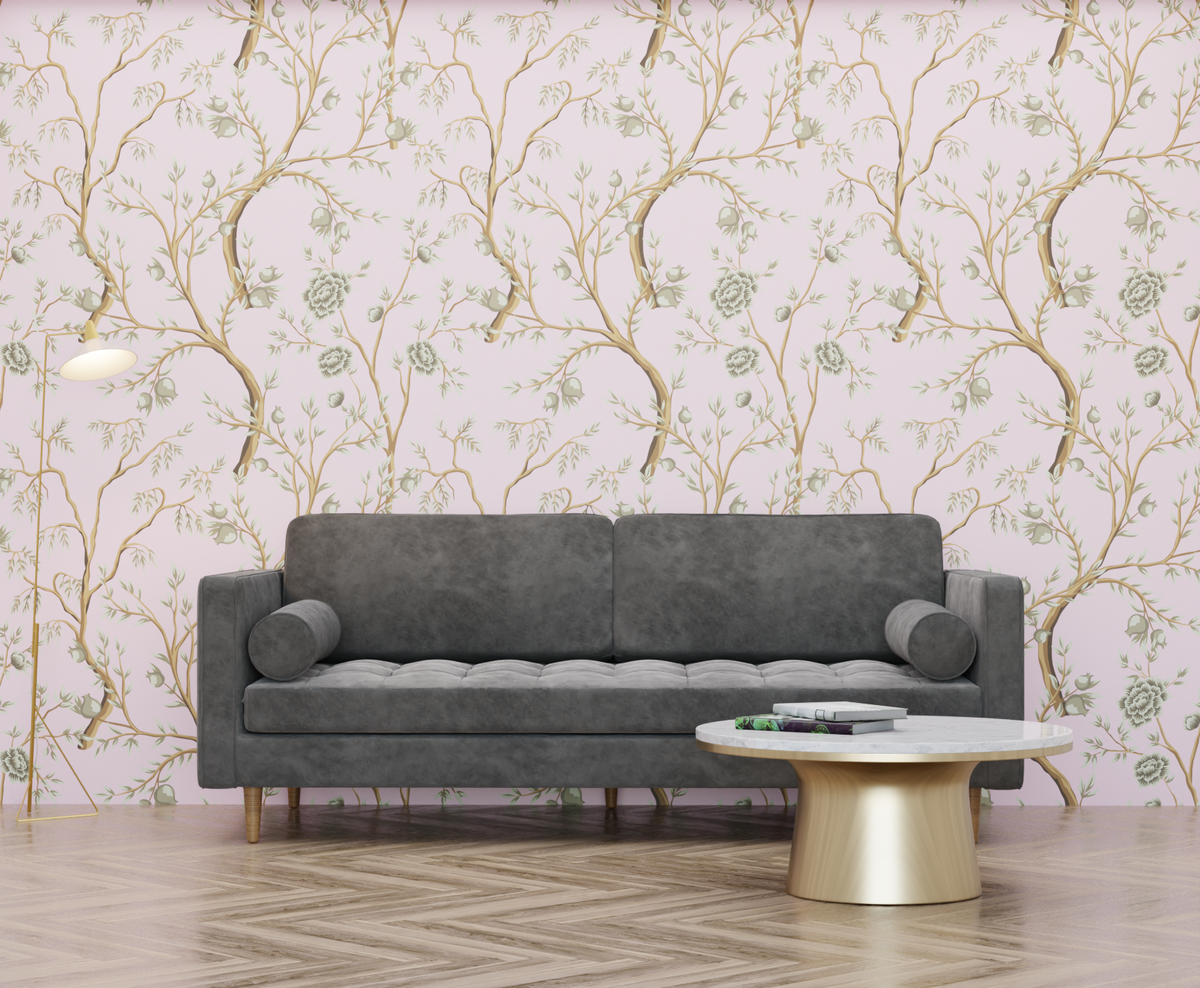 blush_chinoiserie pattern with flowers and branches