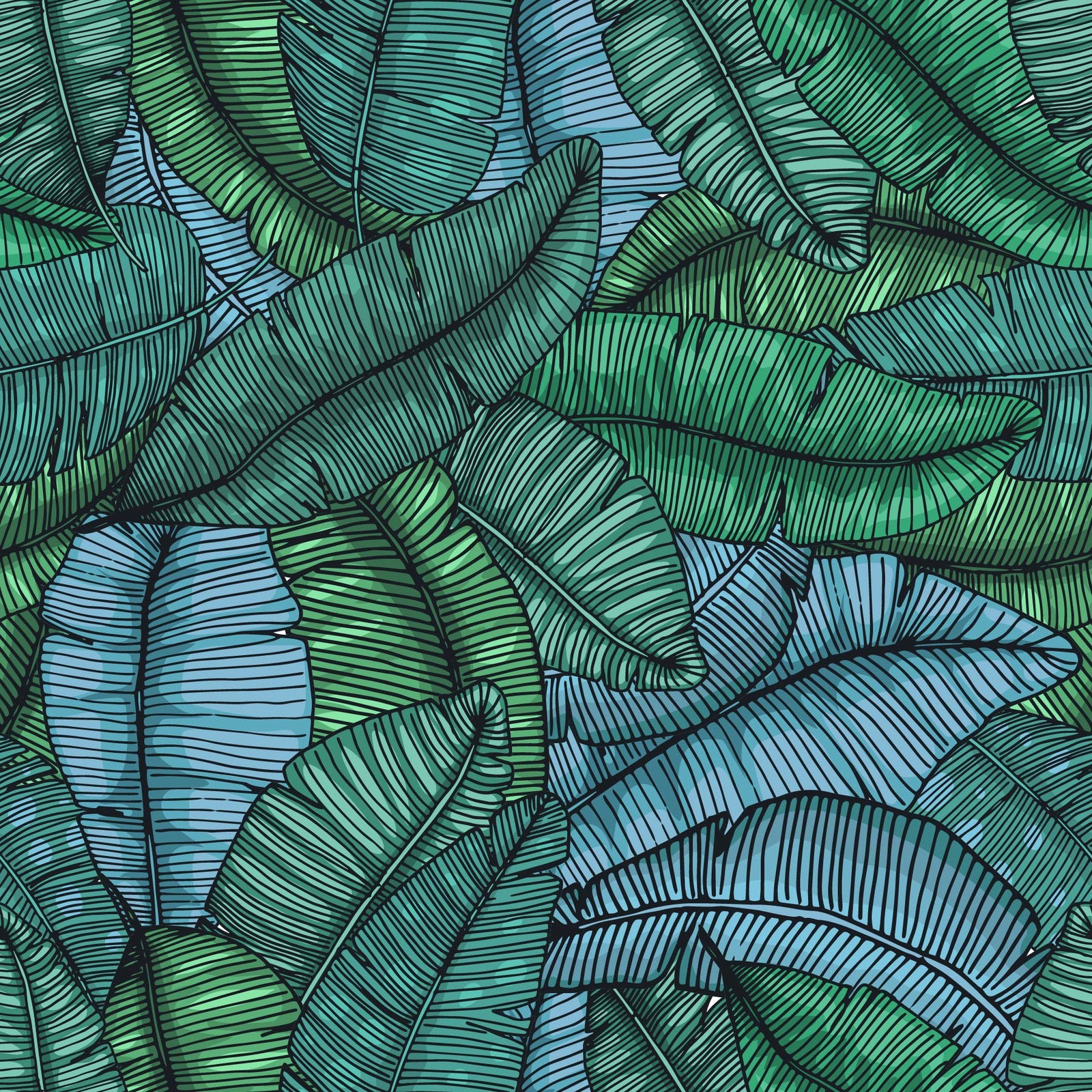 green_wallpaper featuring a pattern of green and blue leaves.